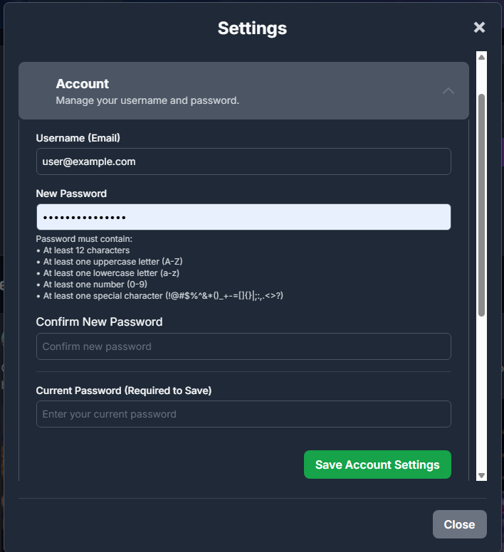 Nebulae change password
